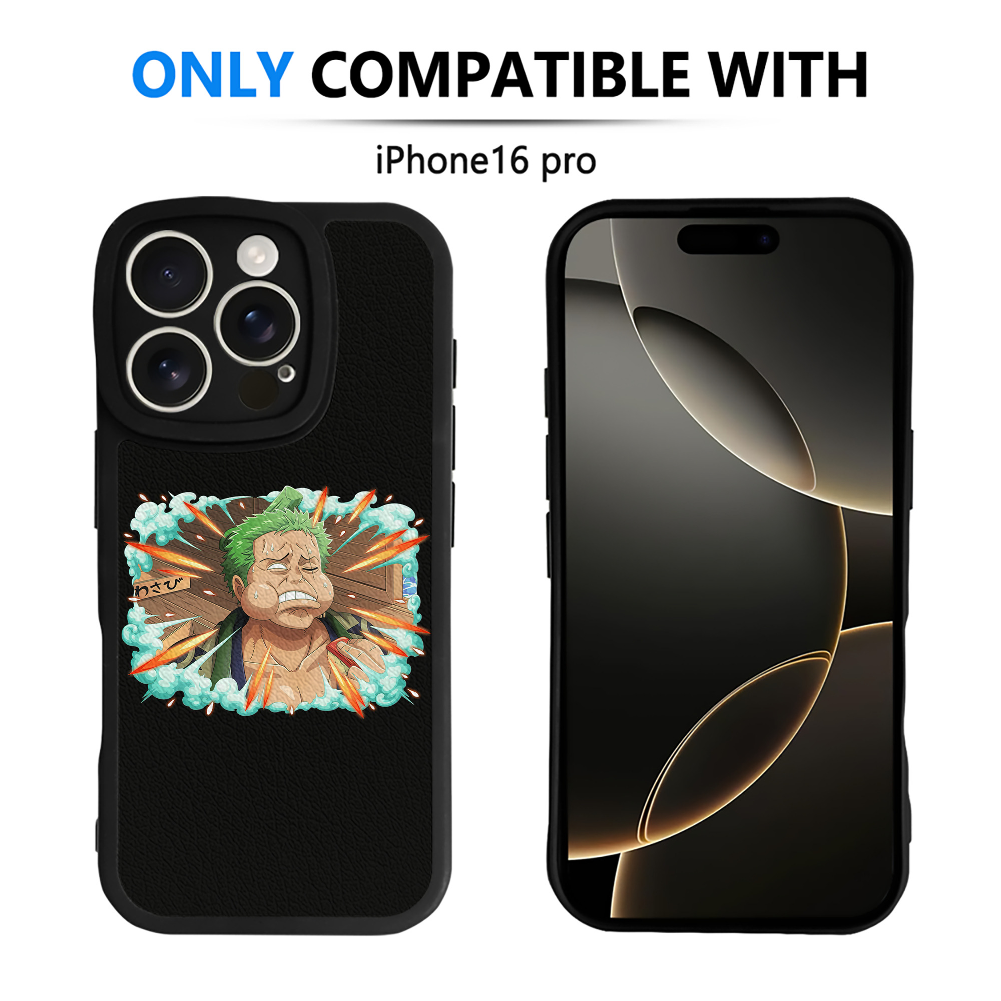 （画像用） ワンピース ロロノア・ゾロ ONE PIECE Roronoa Zoro 【iPhone 16シリーズ対応】シリコンスマホケース（レザー調） 材質：シリコン